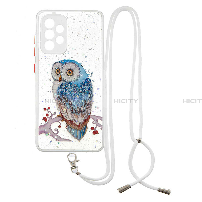 Coque Silicone Motif Fantaisie Souple Couleur Unie Etui Housse avec Laniere Strap Y01X pour Samsung Galaxy A33 5G Plus