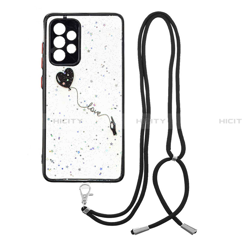 Coque Silicone Motif Fantaisie Souple Couleur Unie Etui Housse avec Laniere Strap Y01X pour Samsung Galaxy A33 5G Plus