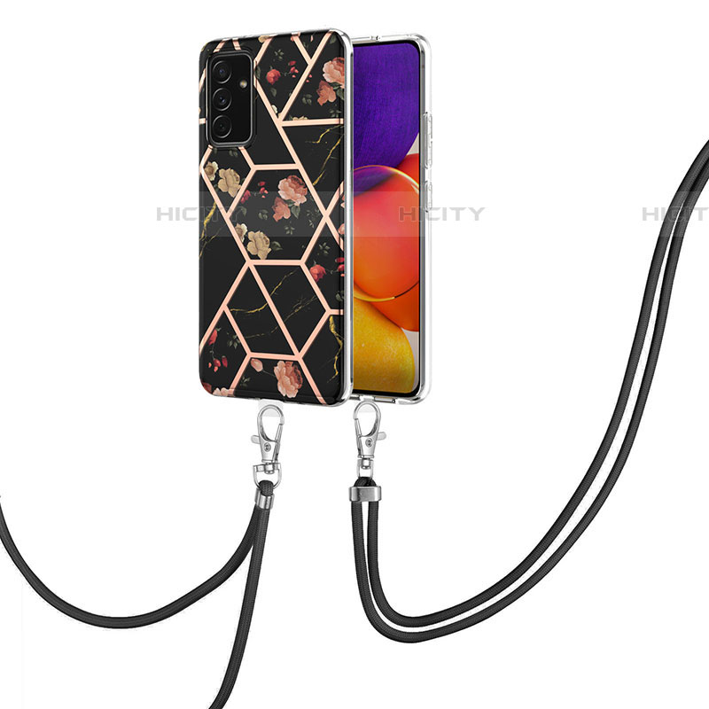 Coque Silicone Motif Fantaisie Souple Couleur Unie Etui Housse avec Laniere Strap Y02B pour Samsung Galaxy A82 5G Plus