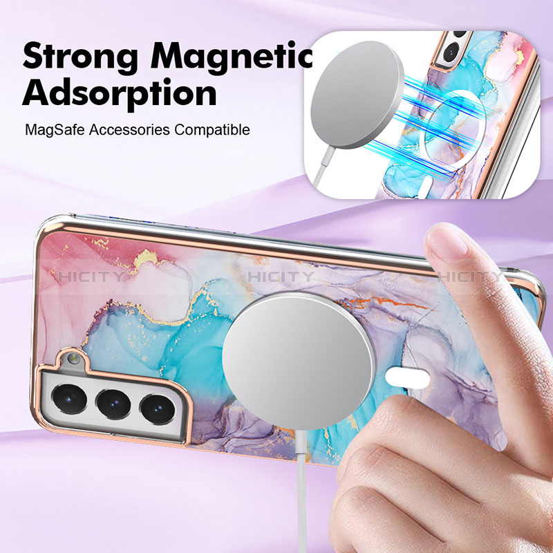 Coque Silicone Motif Fantaisie Souple Couleur Unie Etui Housse avec Mag-Safe Magnetic Magnetique pour Samsung Galaxy S21 FE 5G Plus