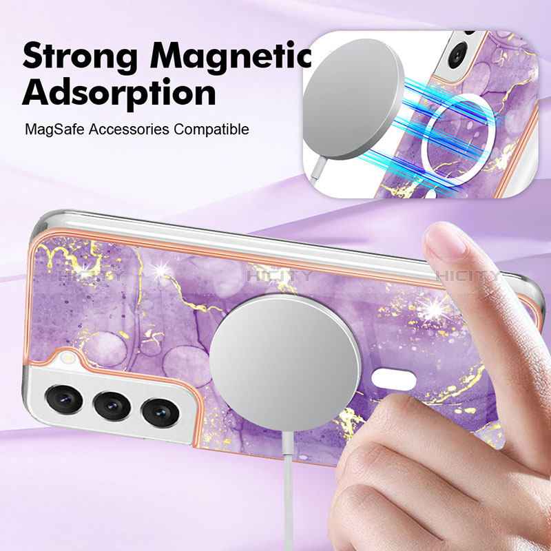 Coque Silicone Motif Fantaisie Souple Couleur Unie Etui Housse avec Mag-Safe Magnetic Magnetique pour Samsung Galaxy S23 Plus 5G Plus