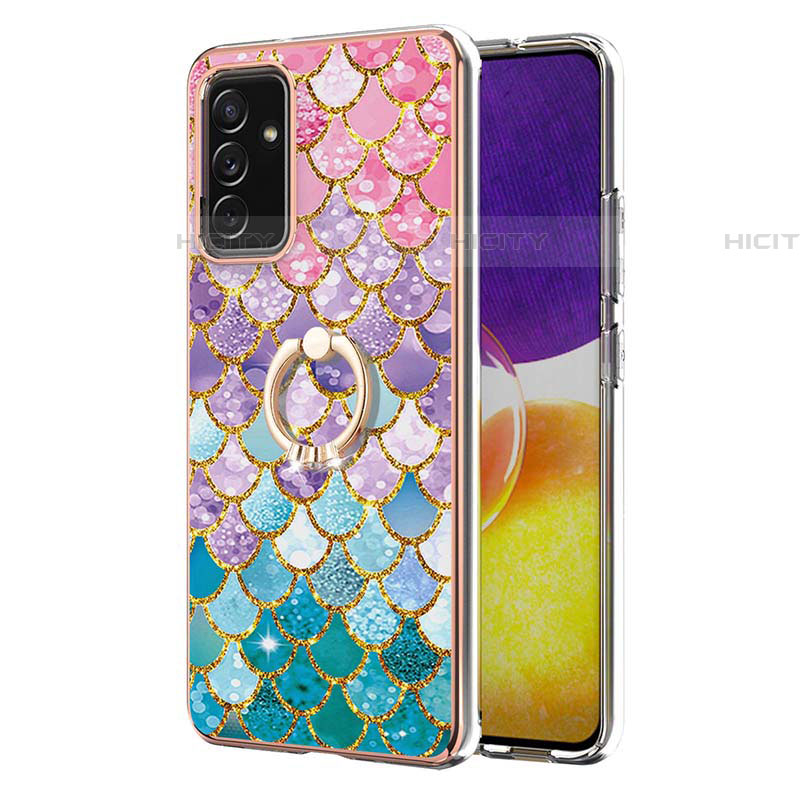 Coque Silicone Motif Fantaisie Souple Couleur Unie Etui Housse avec Support Bague Anneau Y03B pour Samsung Galaxy A25 5G Plus