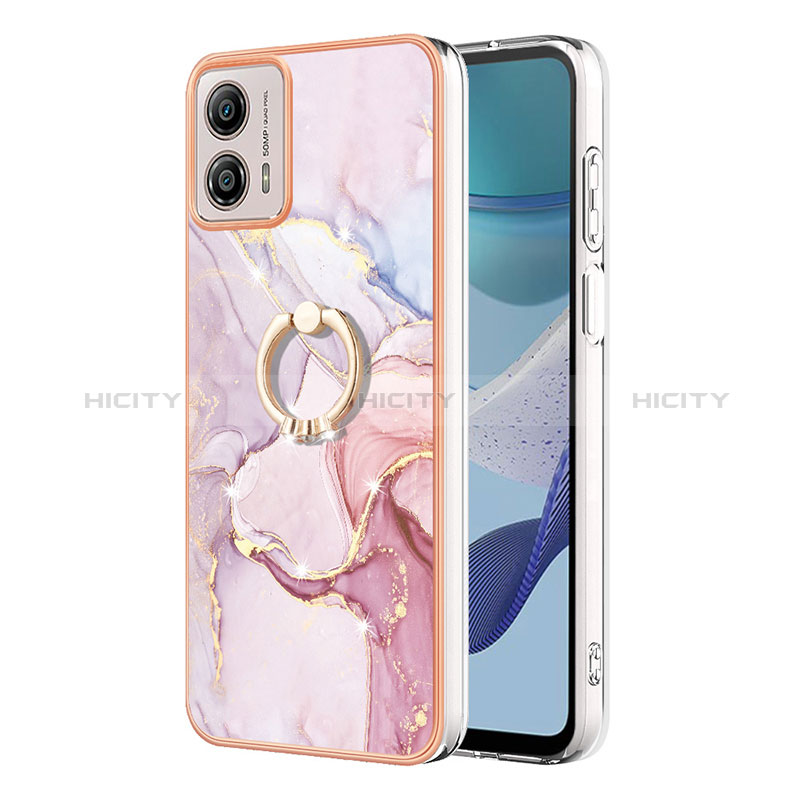 Coque Silicone Motif Fantaisie Souple Couleur Unie Etui Housse avec Support Bague Anneau YB5 pour Motorola Moto G53y 5G Plus