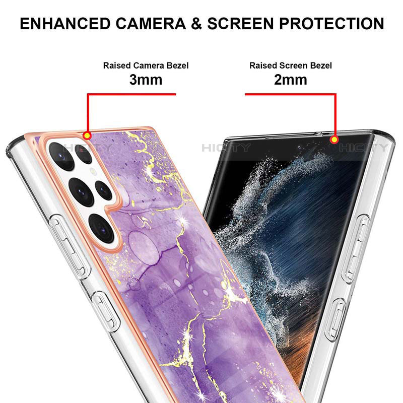 Coque Silicone Motif Fantaisie Souple Couleur Unie Etui Housse pour Samsung Galaxy S23 Ultra 5G Plus