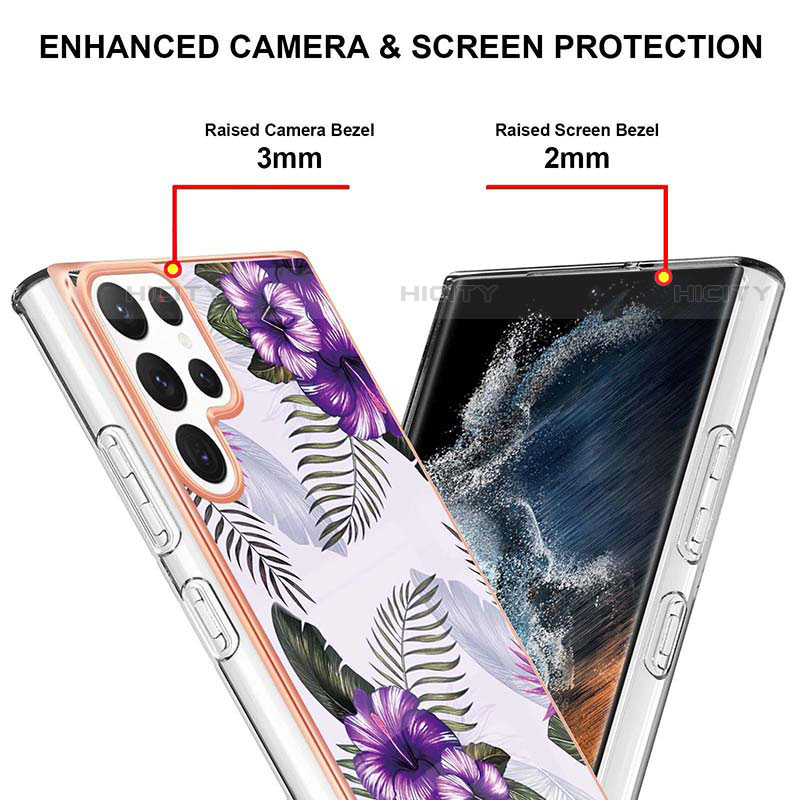 Coque Silicone Motif Fantaisie Souple Couleur Unie Etui Housse S01 pour Samsung Galaxy S23 Ultra 5G Plus