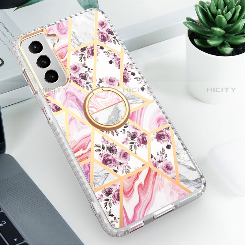 Coque Silicone Motif Fantaisie Souple Couleur Unie Etui Housse S02 pour Samsung Galaxy S22 5G Rose Rouge Plus