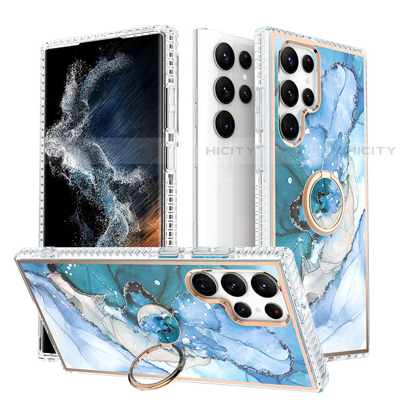 Coque Silicone Motif Fantaisie Souple Couleur Unie Etui Housse S02 pour Samsung Galaxy S22 Ultra 5G Plus