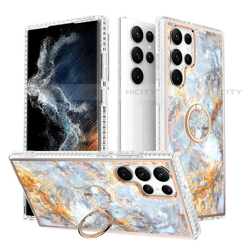 Coque Silicone Motif Fantaisie Souple Couleur Unie Etui Housse S02 pour Samsung Galaxy S22 Ultra 5G Plus