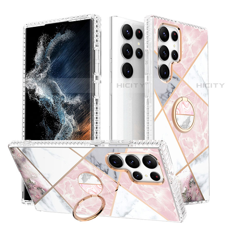 Coque Silicone Motif Fantaisie Souple Couleur Unie Etui Housse S02 pour Samsung Galaxy S22 Ultra 5G Plus