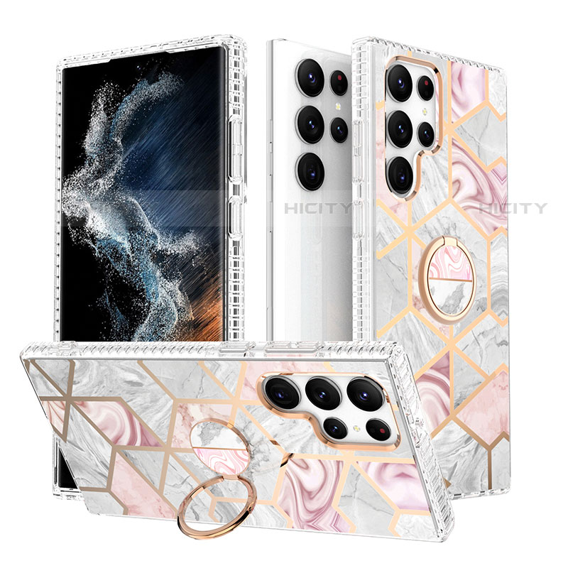 Coque Silicone Motif Fantaisie Souple Couleur Unie Etui Housse S02 pour Samsung Galaxy S22 Ultra 5G Plus