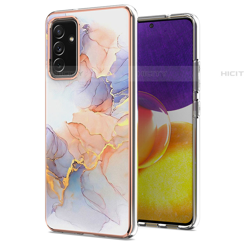 Coque Silicone Motif Fantaisie Souple Couleur Unie Etui Housse Y03B pour Samsung Galaxy A34 5G Violet Clair Plus