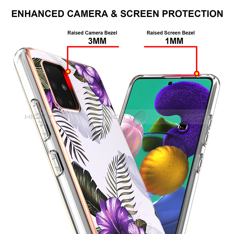 Coque Silicone Motif Fantaisie Souple Couleur Unie Etui Housse Y03B pour Samsung Galaxy A51 4G Plus
