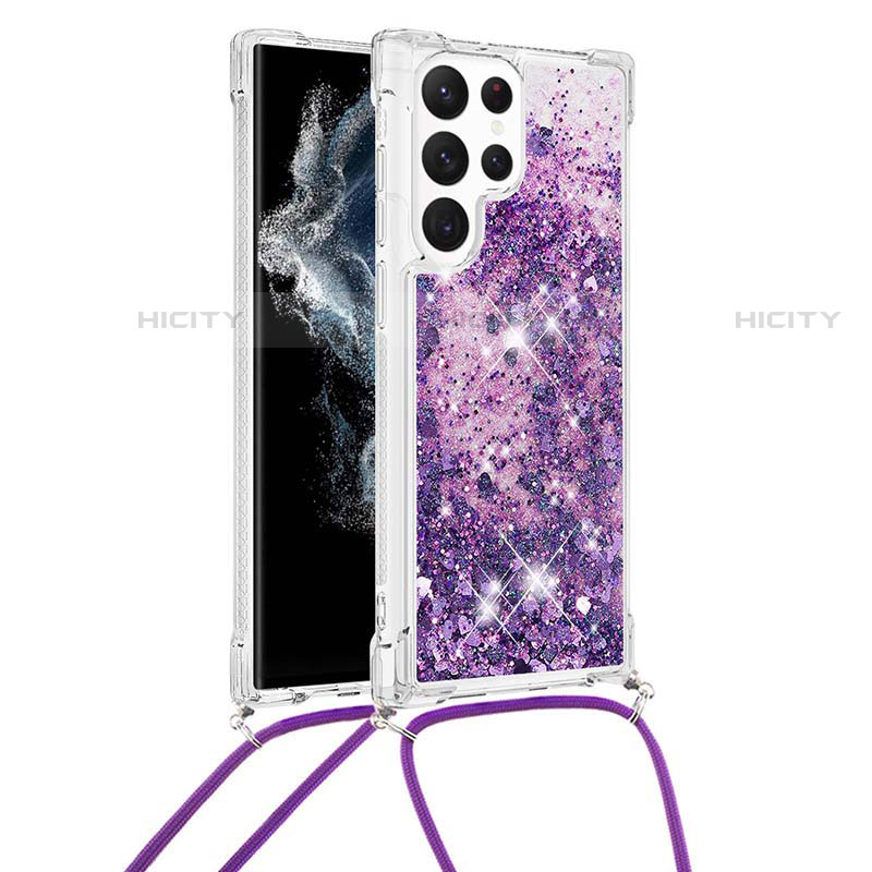 Coque Silicone Motif Fantaisie Souple Couleur Unie Etui Housse Y03B pour Samsung Galaxy S23 Ultra 5G Violet Plus