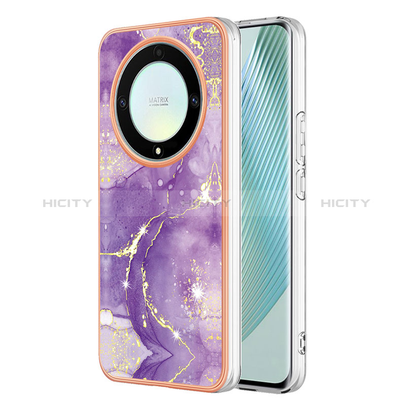 Coque Silicone Motif Fantaisie Souple Couleur Unie Etui Housse Y05B pour Huawei Honor Magic5 Lite 5G Violet Plus