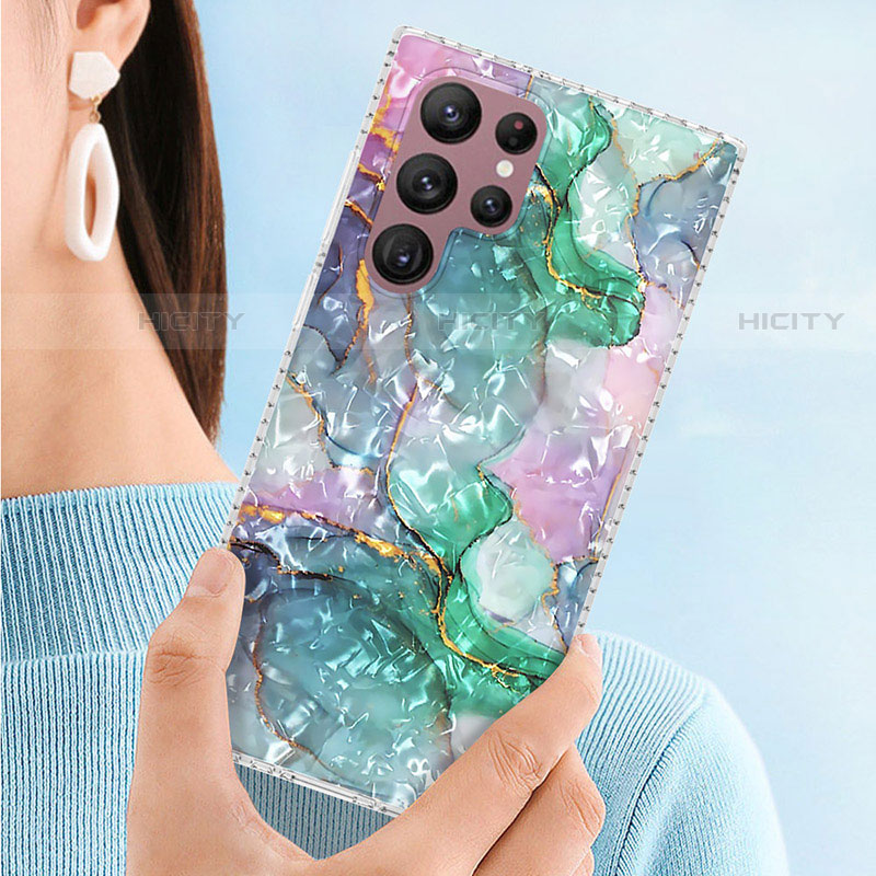Coque Silicone Motif Fantaisie Souple Couleur Unie Etui Housse Y07B pour Samsung Galaxy S21 Ultra 5G Plus