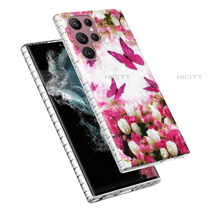 Coque Silicone Motif Fantaisie Souple Couleur Unie Etui Housse Y07B pour Samsung Galaxy S21 Ultra 5G Plus