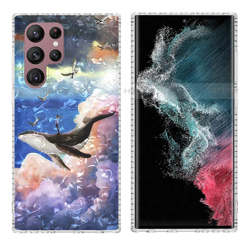 Coque Silicone Motif Fantaisie Souple Couleur Unie Etui Housse Y07B pour Samsung Galaxy S21 Ultra 5G Plus
