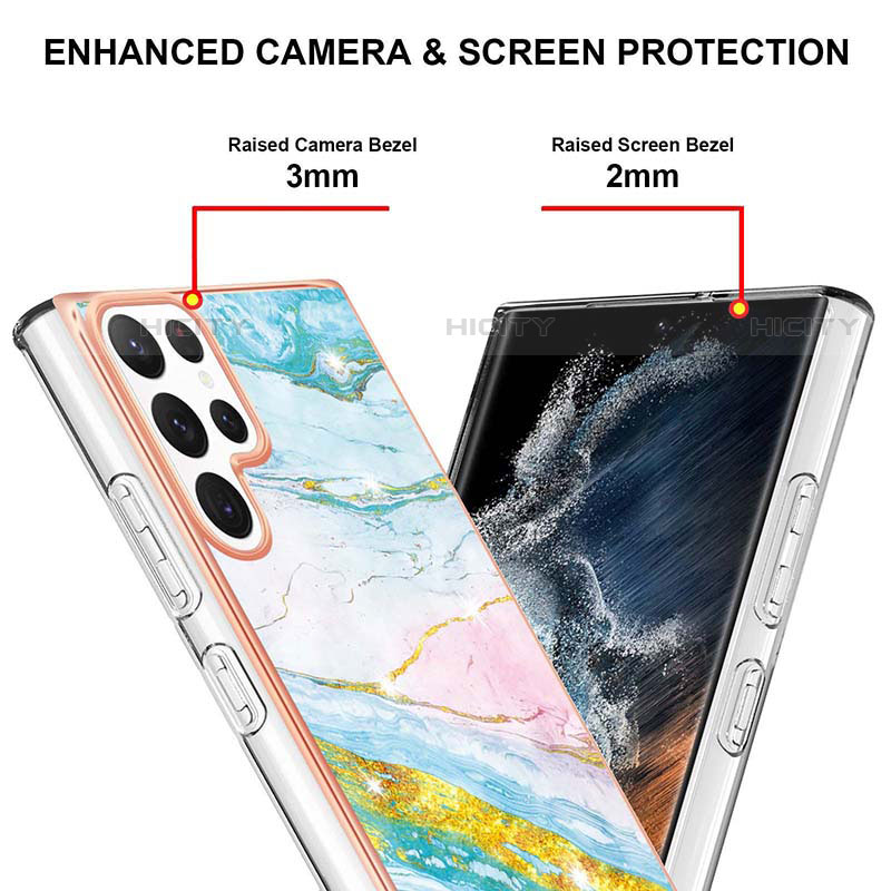 Coque Silicone Motif Fantaisie Souple Couleur Unie Etui Housse Y11B pour Samsung Galaxy S22 Ultra 5G Plus