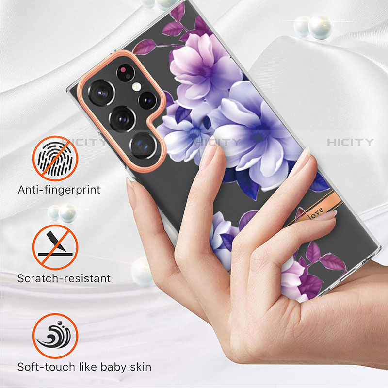Coque Silicone Motif Fantaisie Souple Couleur Unie Etui Housse Y12B pour Samsung Galaxy S23 Ultra 5G Plus