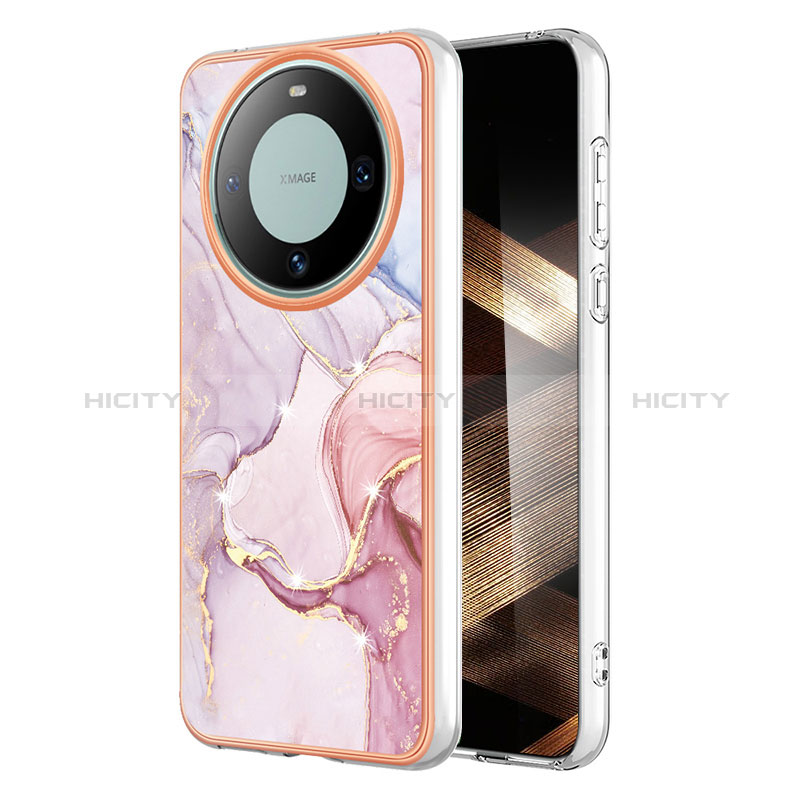 Coque Silicone Motif Fantaisie Souple Couleur Unie Etui Housse YB5 pour Huawei Mate 60 Pro Rose Plus