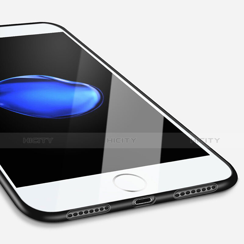 Coque Silicone Souple Couleur Unie Gel pour Apple iPhone 8 Plus Noir Plus