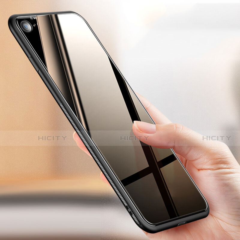 Coque Silicone Souple Miroir pour Apple iPhone SE (2020) Noir Plus