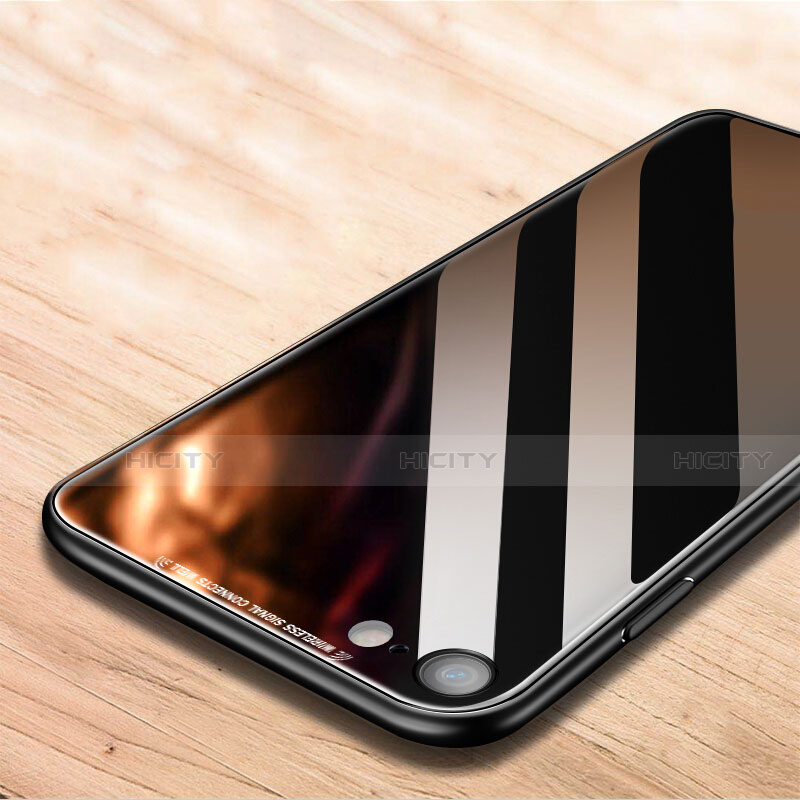 Coque Silicone Souple Miroir pour Apple iPhone SE (2020) Noir Plus
