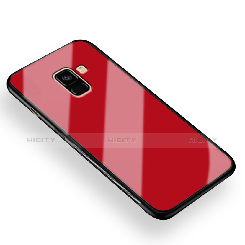 Coque Silicone Souple Miroir pour Samsung Galaxy A8+ A8 Plus (2018) A730F Rouge Plus