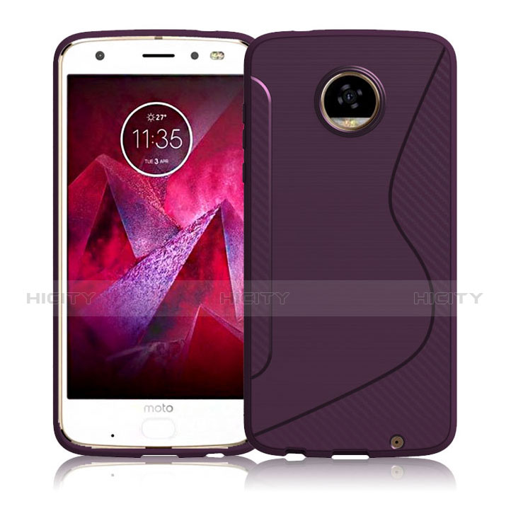Coque Silicone Souple Transparente Vague S-Line pour Motorola Moto Z Play Violet Plus