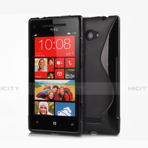 Coque Silicone Souple Vague S-Line pour HTC 8X Windows Phone Noir Plus