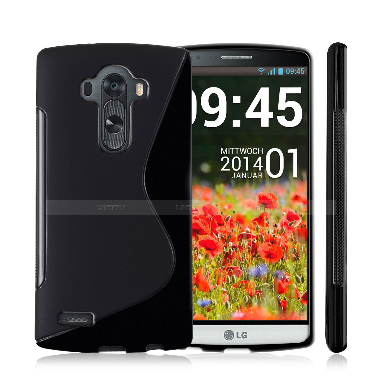 Coque Silicone Souple Vague S-Line pour LG G4 Noir Plus