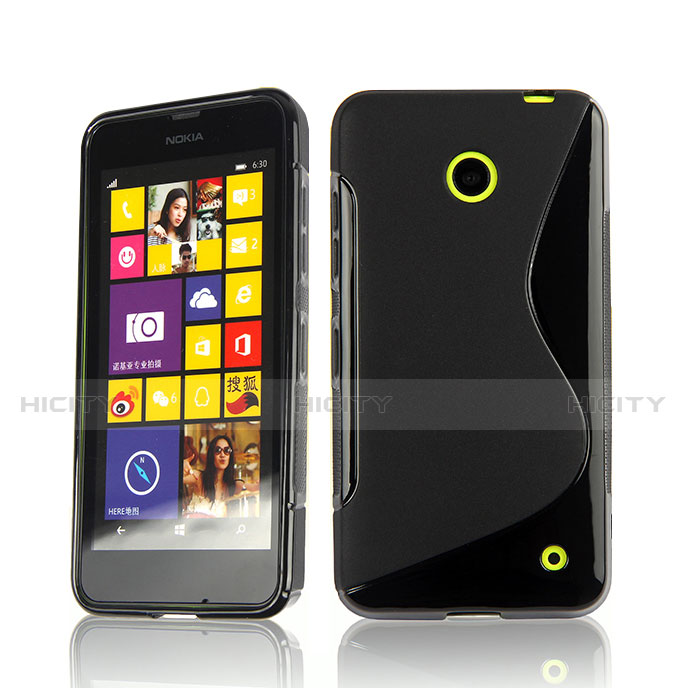 Coque Silicone Souple Vague S-Line pour Nokia Lumia 630 Noir Plus