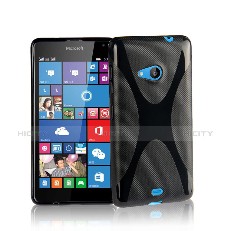 Coque Silicone Souple Vague X-Line pour Microsoft Lumia 535 Noir Plus