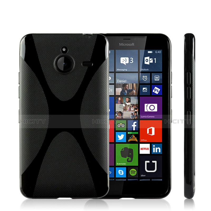 Coque Silicone Souple Vague X-Line pour Microsoft Lumia 640 XL Lte Noir Plus