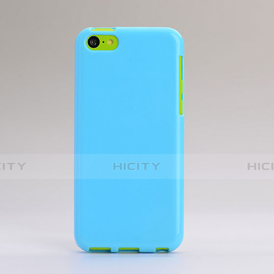 Coque Silicone TPU Souple Couleur Unie pour Apple iPhone 5C Bleu Ciel Plus