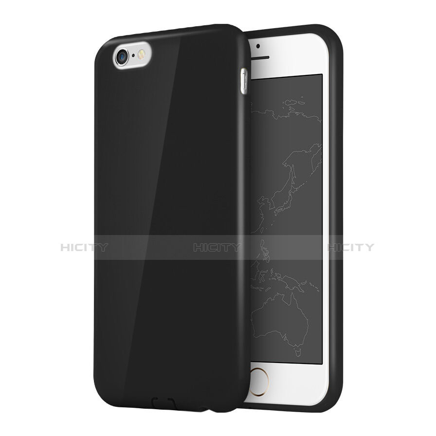 Coque Silicone TPU Souple Couleur Unie pour Apple iPhone 6S Noir Plus