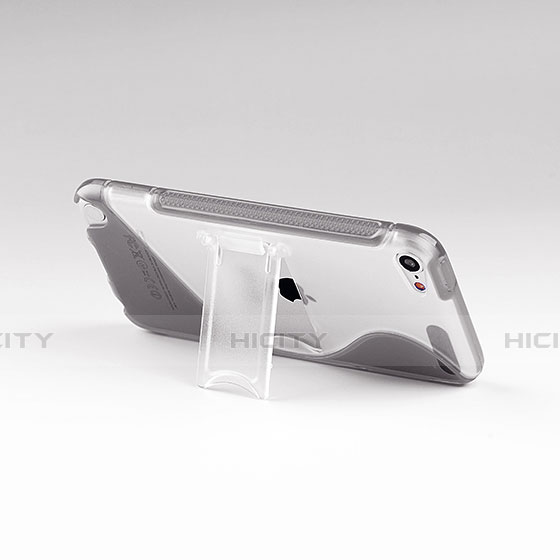 Coque Silicone Transparente Vague S-Line avec Bequille pour Apple iPod Touch 5 Gris Plus