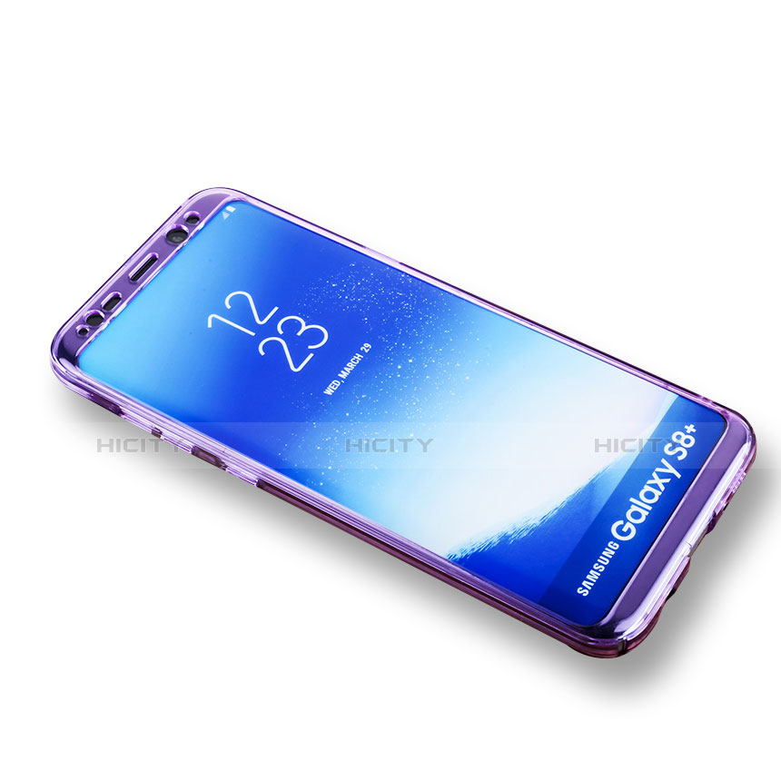 Coque Transparente Integrale Silicone Souple Avant et Arriere pour Samsung Galaxy S8 Violet Plus