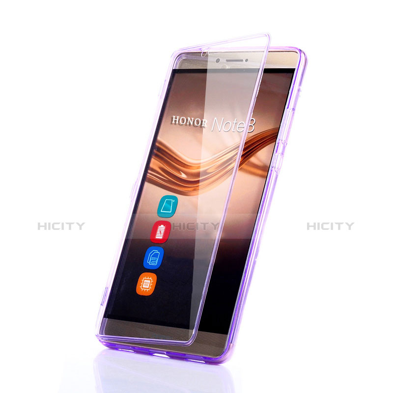 Coque Transparente Integrale Silicone Souple Portefeuille pour Huawei Honor V8 Max Violet Plus