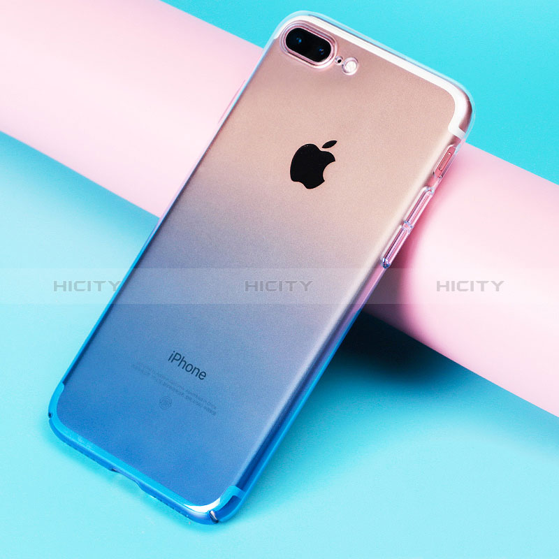 Coque Transparente Rigide Degrade pour Apple iPhone 8 Plus Bleu Plus