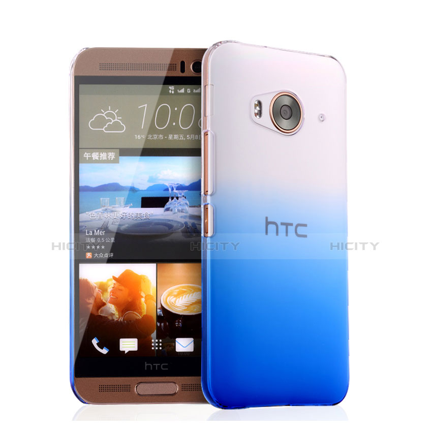 Coque Transparente Rigide Degrade pour HTC One Me Bleu Plus