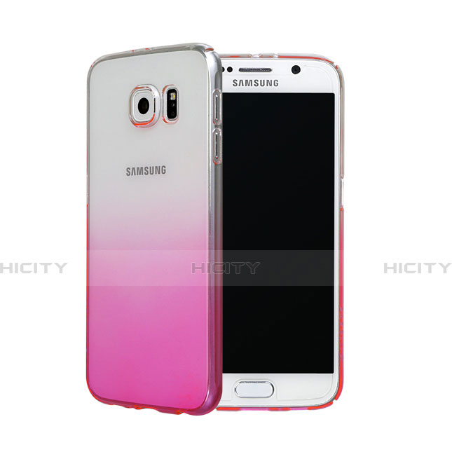 Coque Transparente Rigide Degrade pour Samsung Galaxy S6 SM-G920 Rose Plus