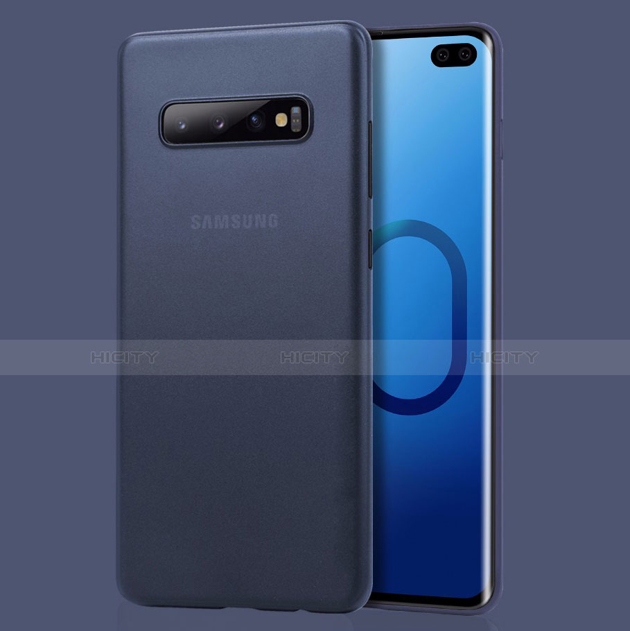 Coque Ultra Fine Mat Rigide Housse Etui Transparente pour Samsung Galaxy S10 Plus Bleu Plus