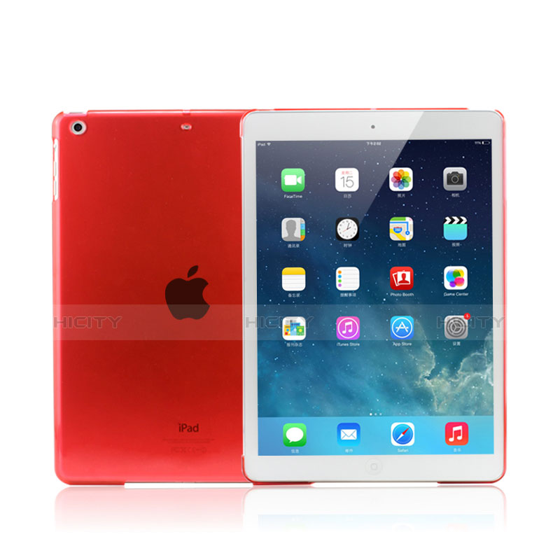 Coque Ultra Fine Mat Rigide Transparente pour Apple iPad Mini Rouge Plus
