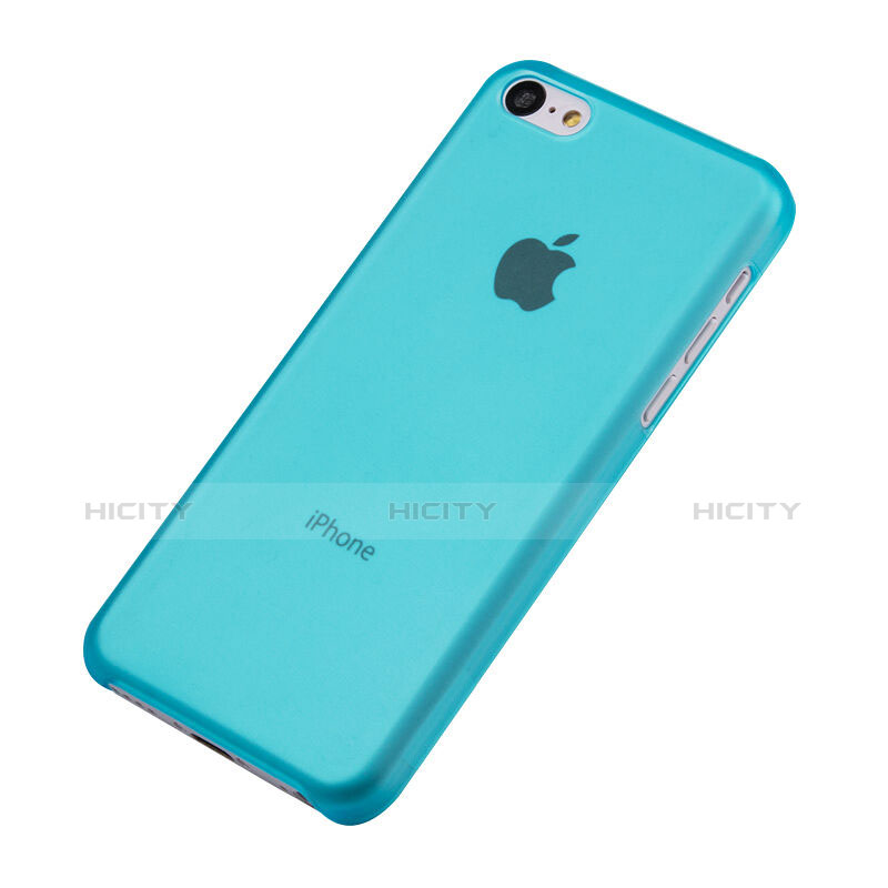 Coque Ultra Fine Mat Rigide Transparente pour Apple iPhone 5C Bleu Ciel Plus