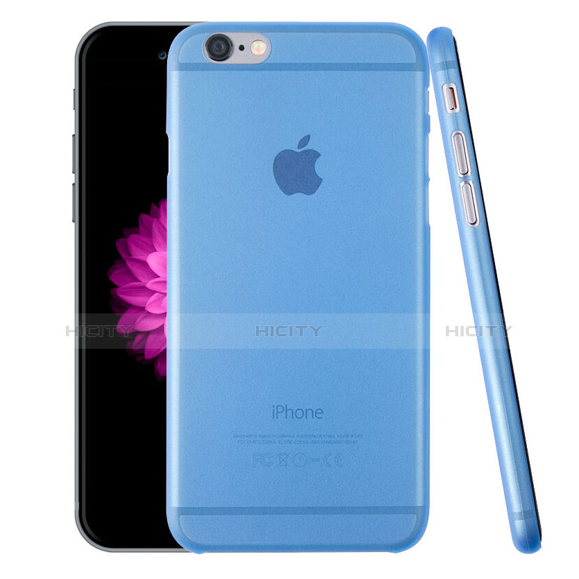 Coque Ultra Fine Mat Rigide Transparente pour Apple iPhone 6 Plus Bleu Plus