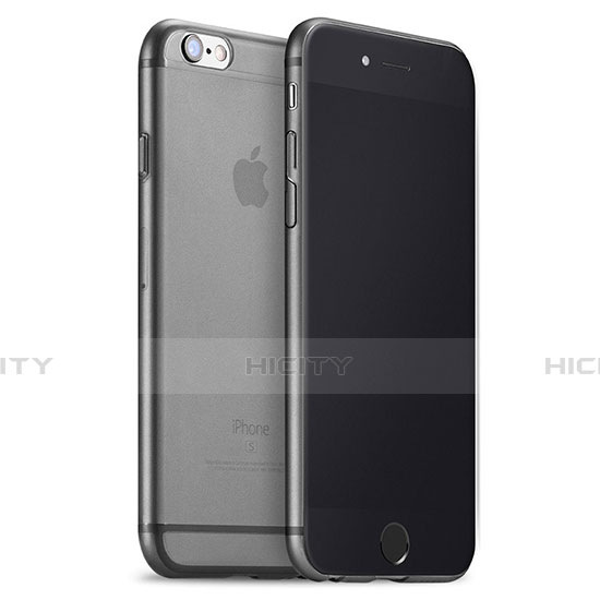 Coque Ultra Fine Mat Silicone Souple Transparente pour Apple iPhone 6S Plus Gris Fonce Plus