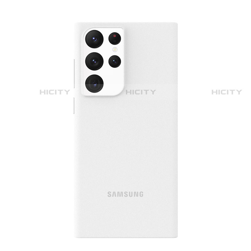 Coque Ultra Fine Plastique Rigide Etui Housse Transparente C01 pour Samsung Galaxy S21 Ultra 5G Blanc Plus