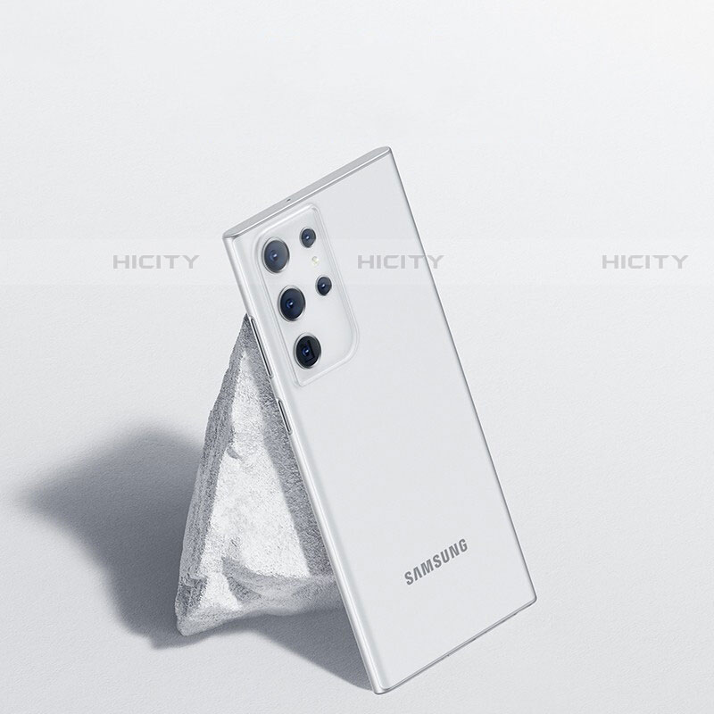 Coque Ultra Fine Plastique Rigide Etui Housse Transparente H01 pour Samsung Galaxy S22 Ultra 5G Blanc Plus