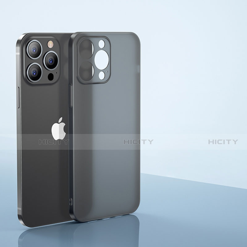 Coque Ultra Fine Plastique Rigide Etui Housse Transparente U01 pour Apple iPhone 13 Pro Max Noir Plus